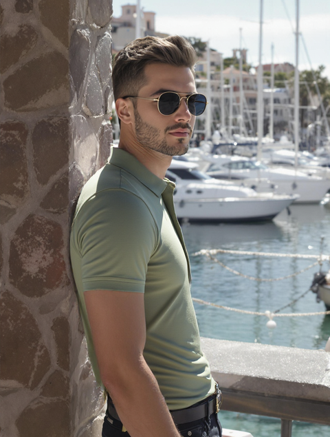 MEN'S  RELAXED FIT POLO T-SHIRT-PISTA