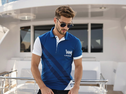MEN'S  RELAXED FIT POLO T-SHIRT-NAVY