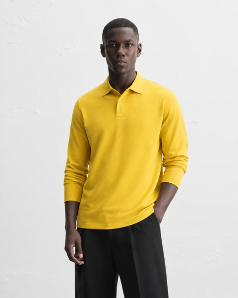 MEN'S FULL SLEEVES POLO T-SHIRT- YELLOW