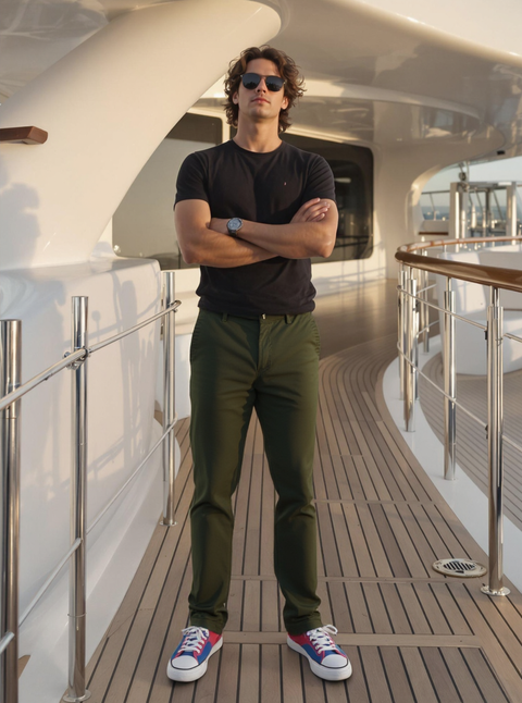 MEN'S TROUSERS SLIM FIT- F GREEN